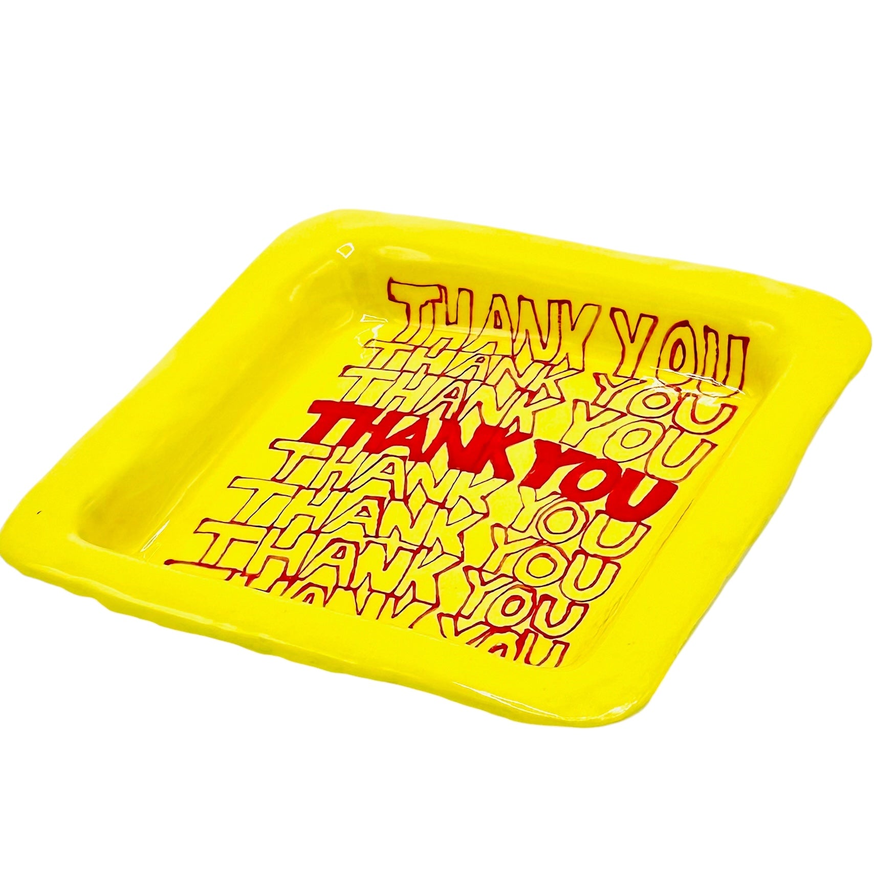 Thank you Trinket Tray Yellow & Red