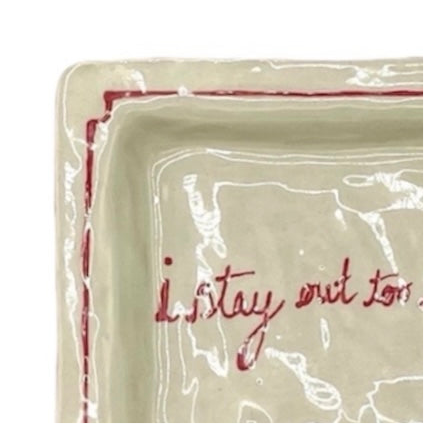 I Stay Out Too Late Trinket Tray Vintage Red