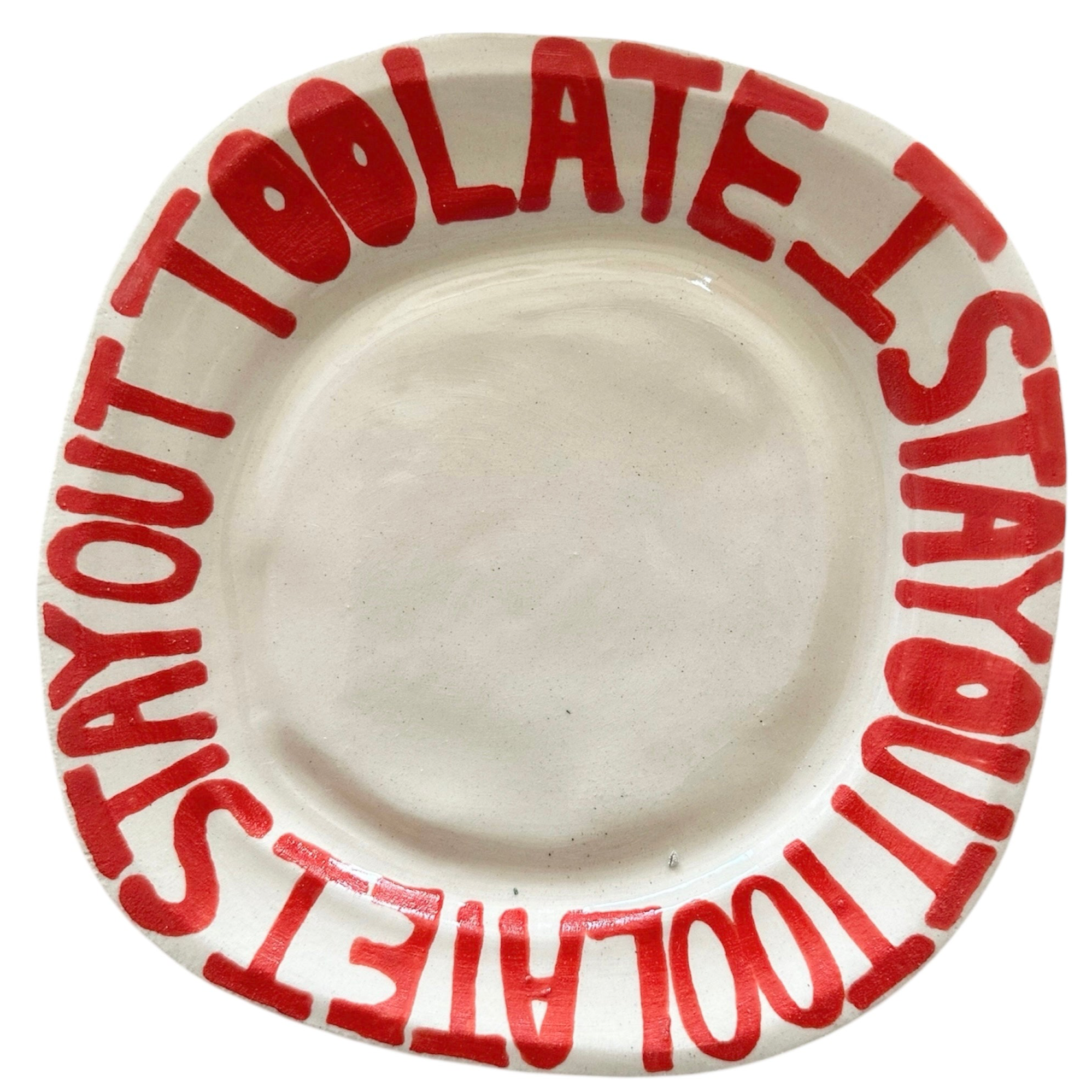 I Stay Out Too Late Trinket Tray Red