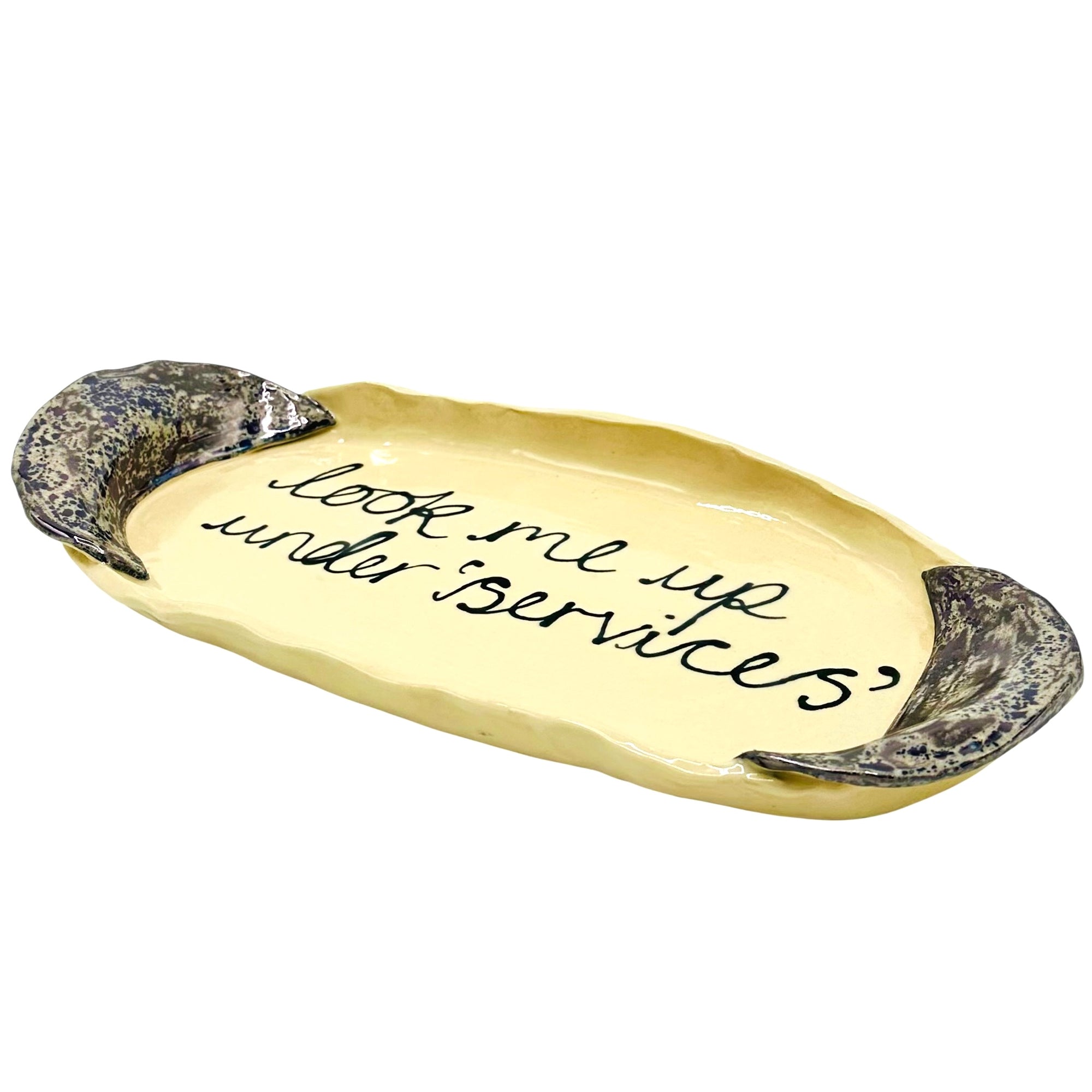 Look Me Up Under Services Ceramic Tray