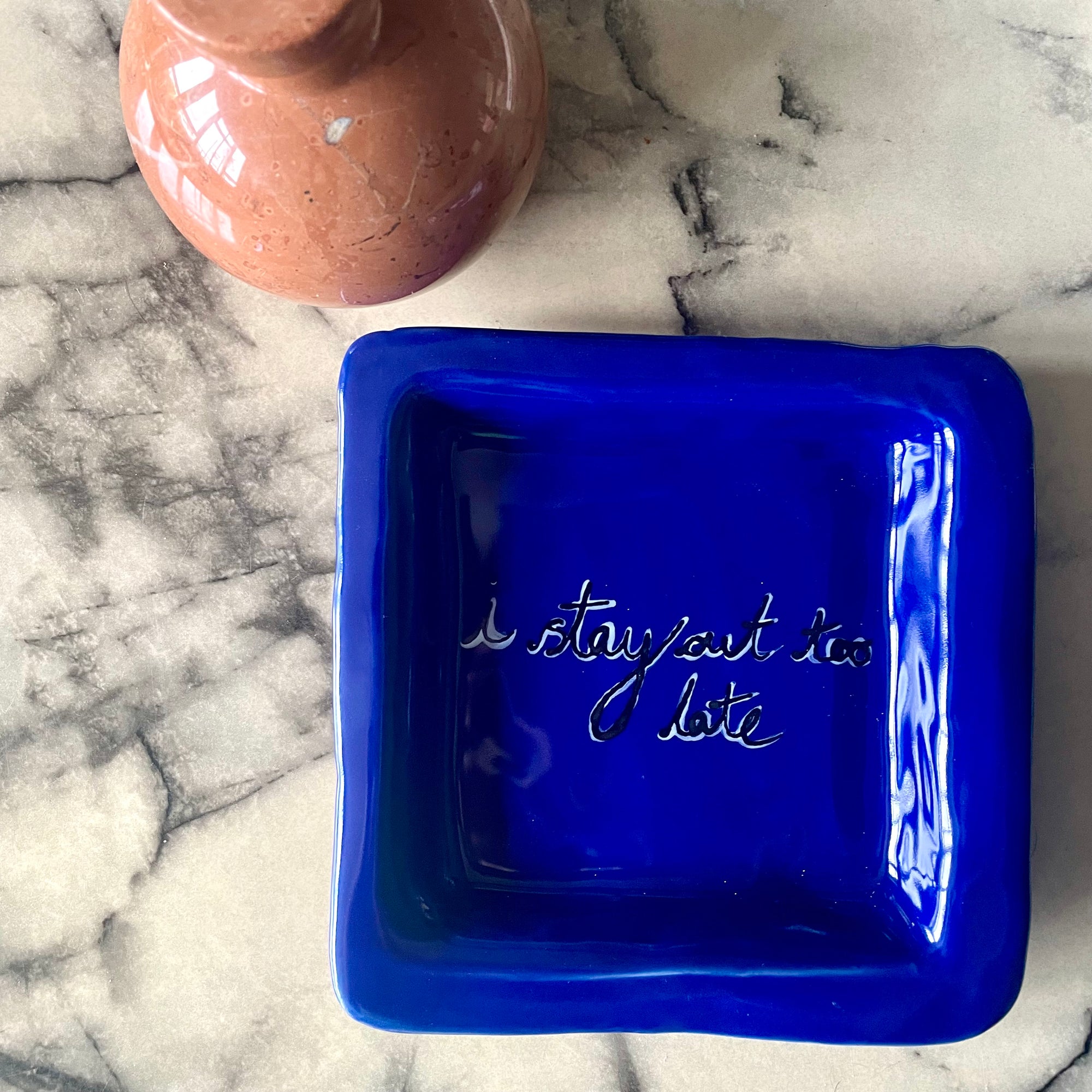 I Stay Out Too Late Trinket Tray Royal Blue