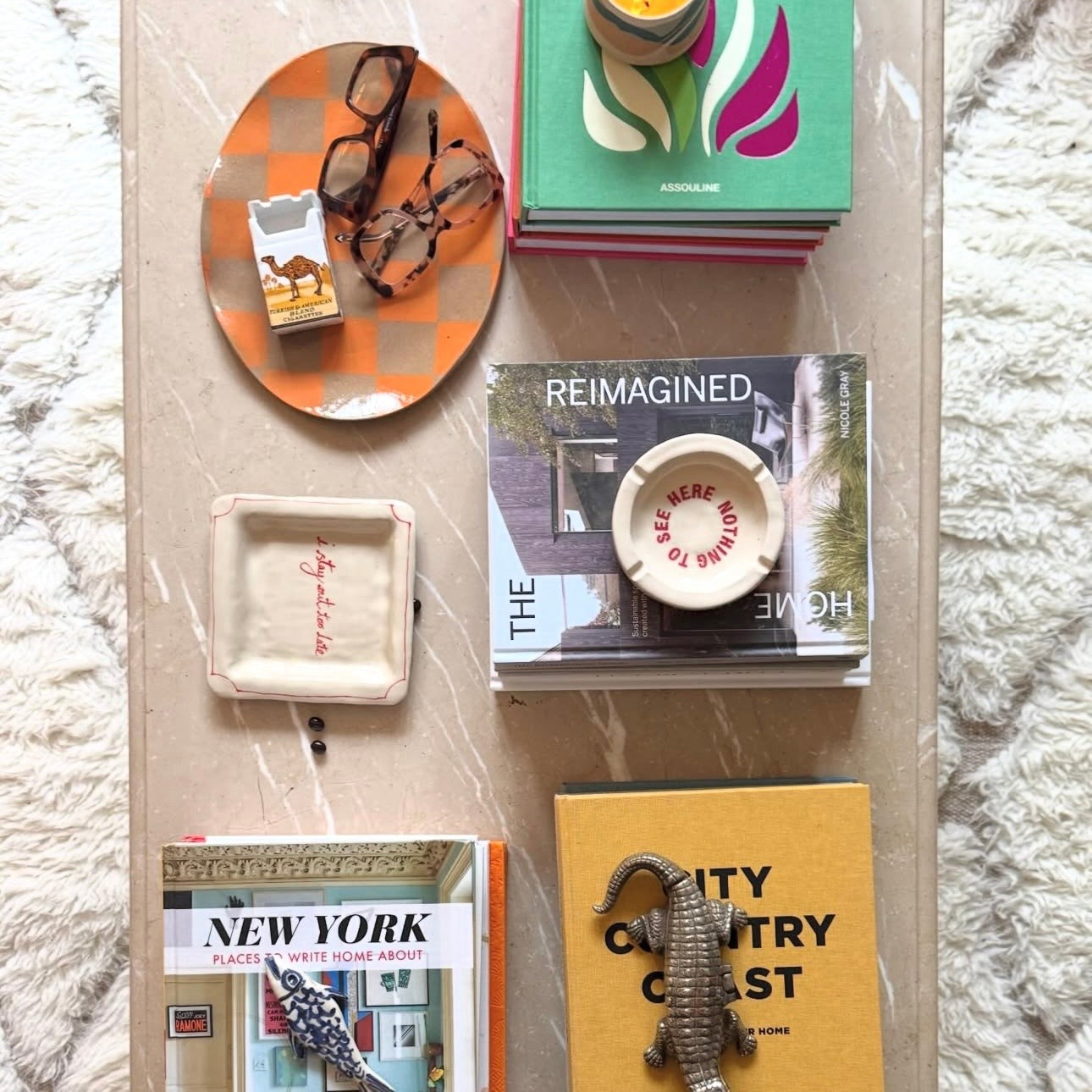 I Stay Out Too Late Trinket Tray Vintage Red