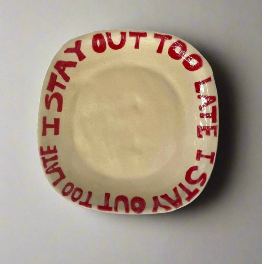 I Stay Out Too Late Trinket Tray Red