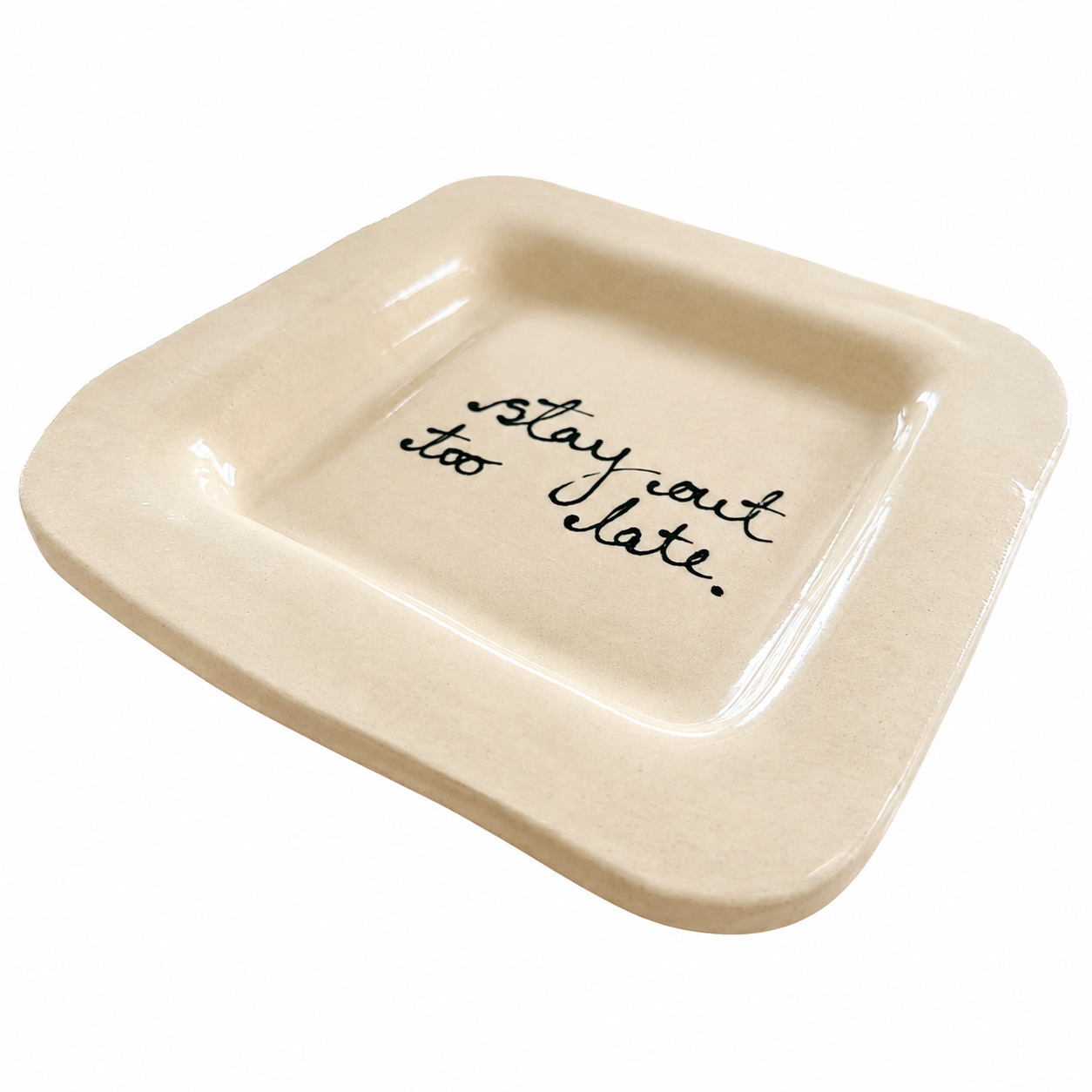 I Stay Out Too Late Trinket Tray Vintage Black