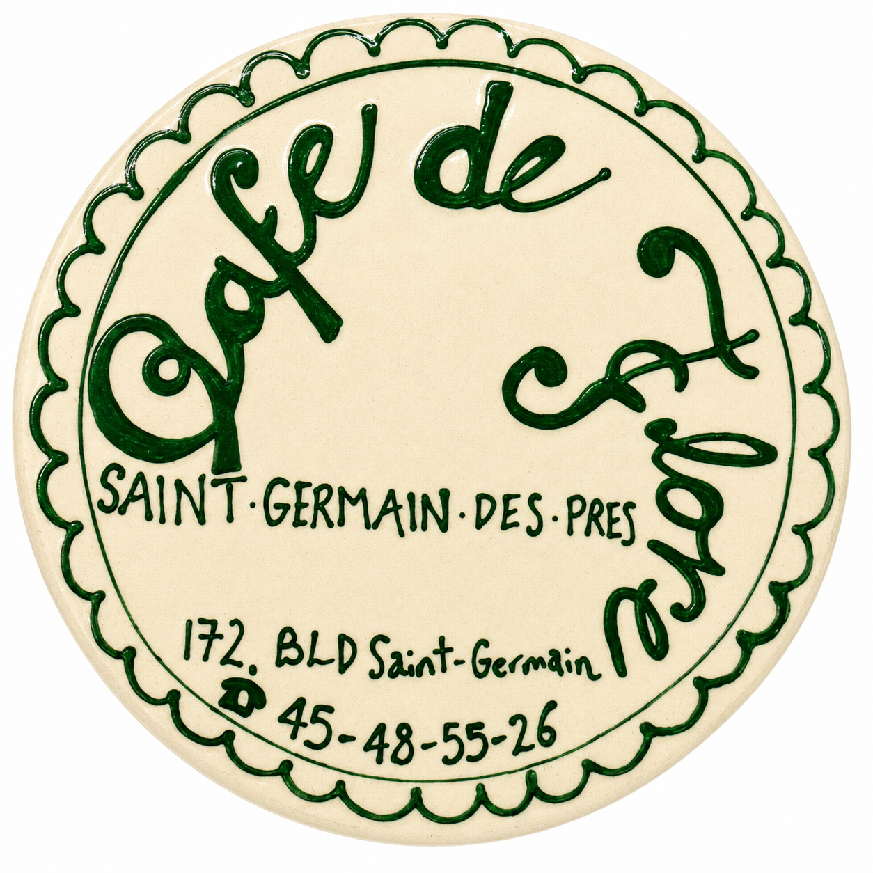 Giant Cafe De Flore Coaster