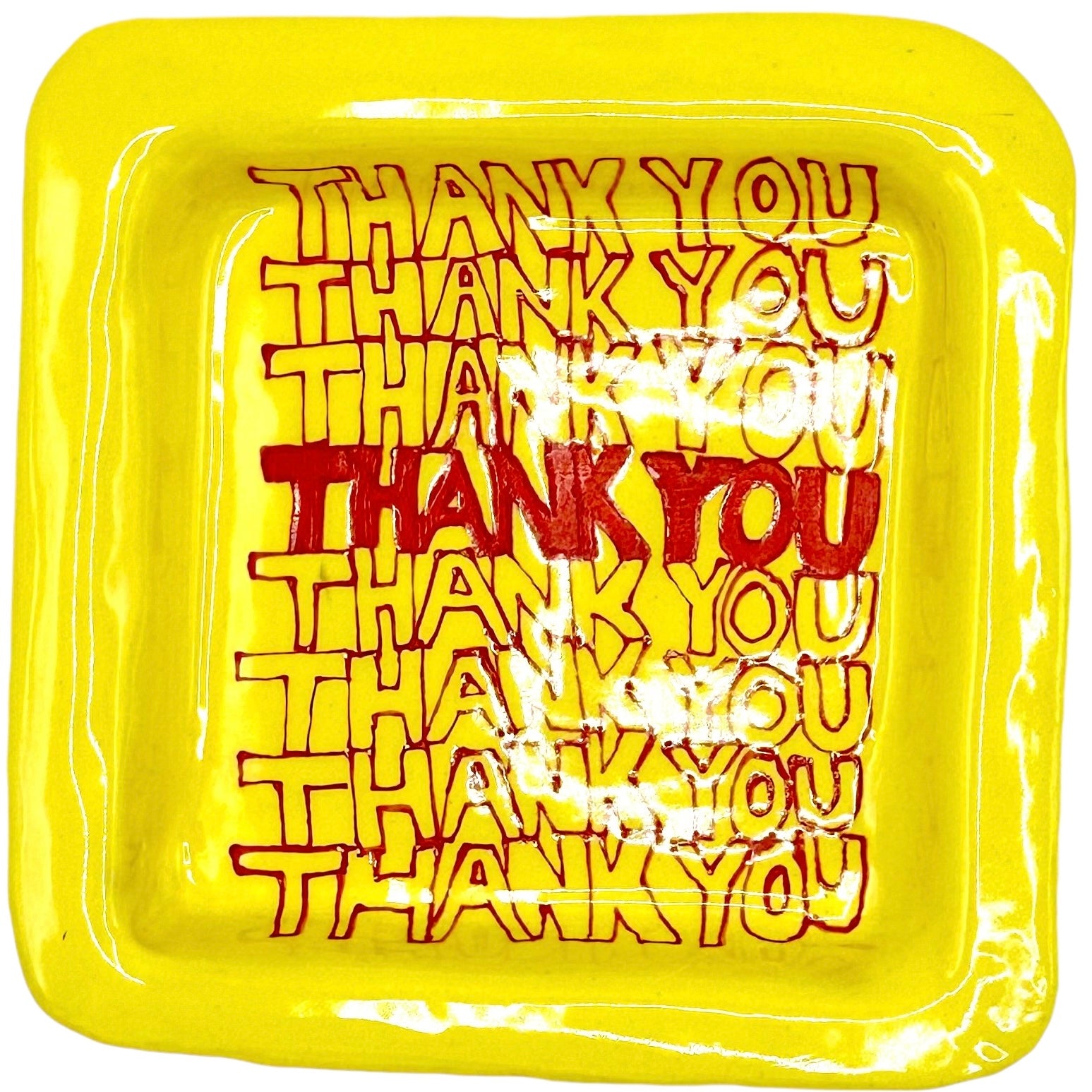 Thank you Trinket Tray Yellow & Red