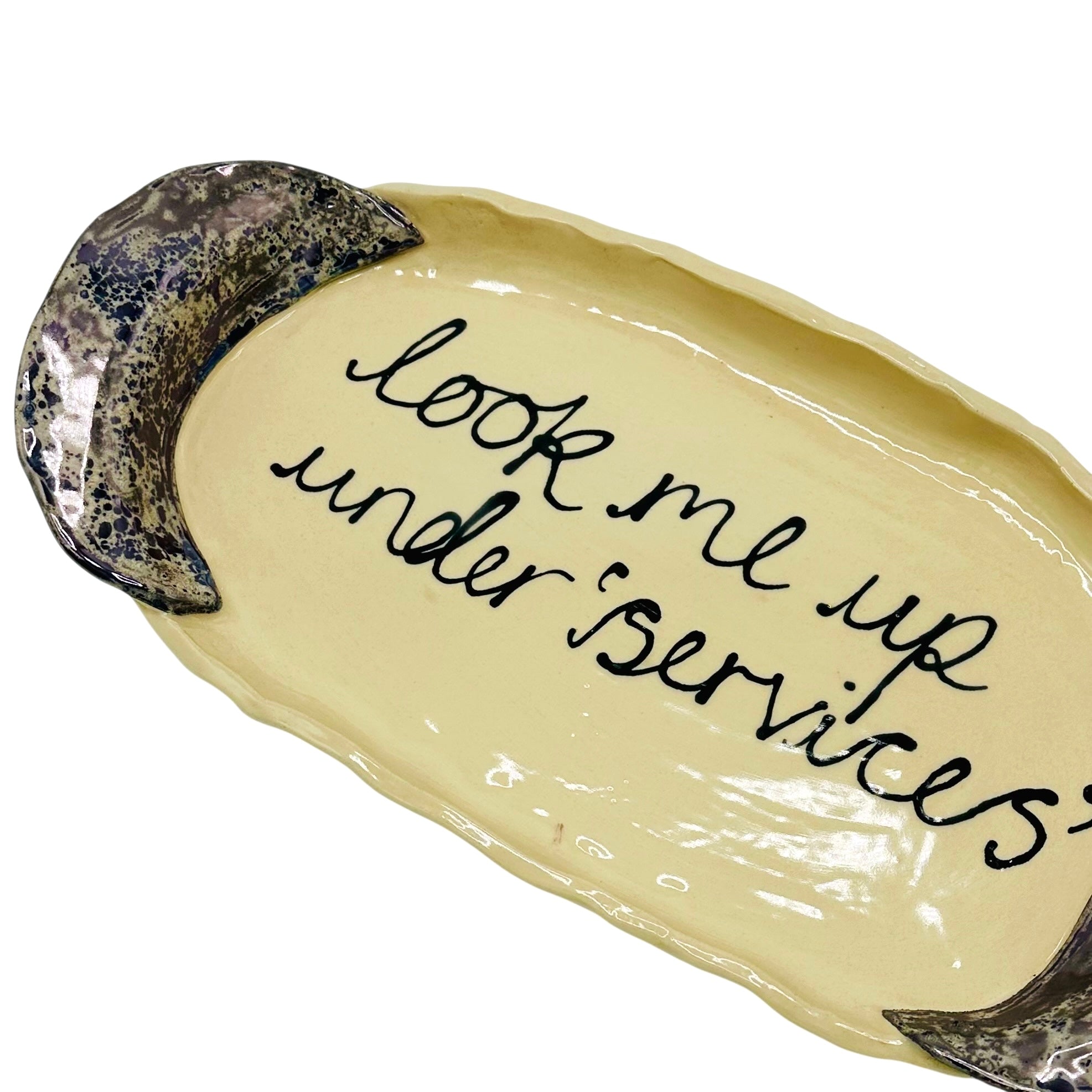 Look Me Up Under Services Ceramic Tray