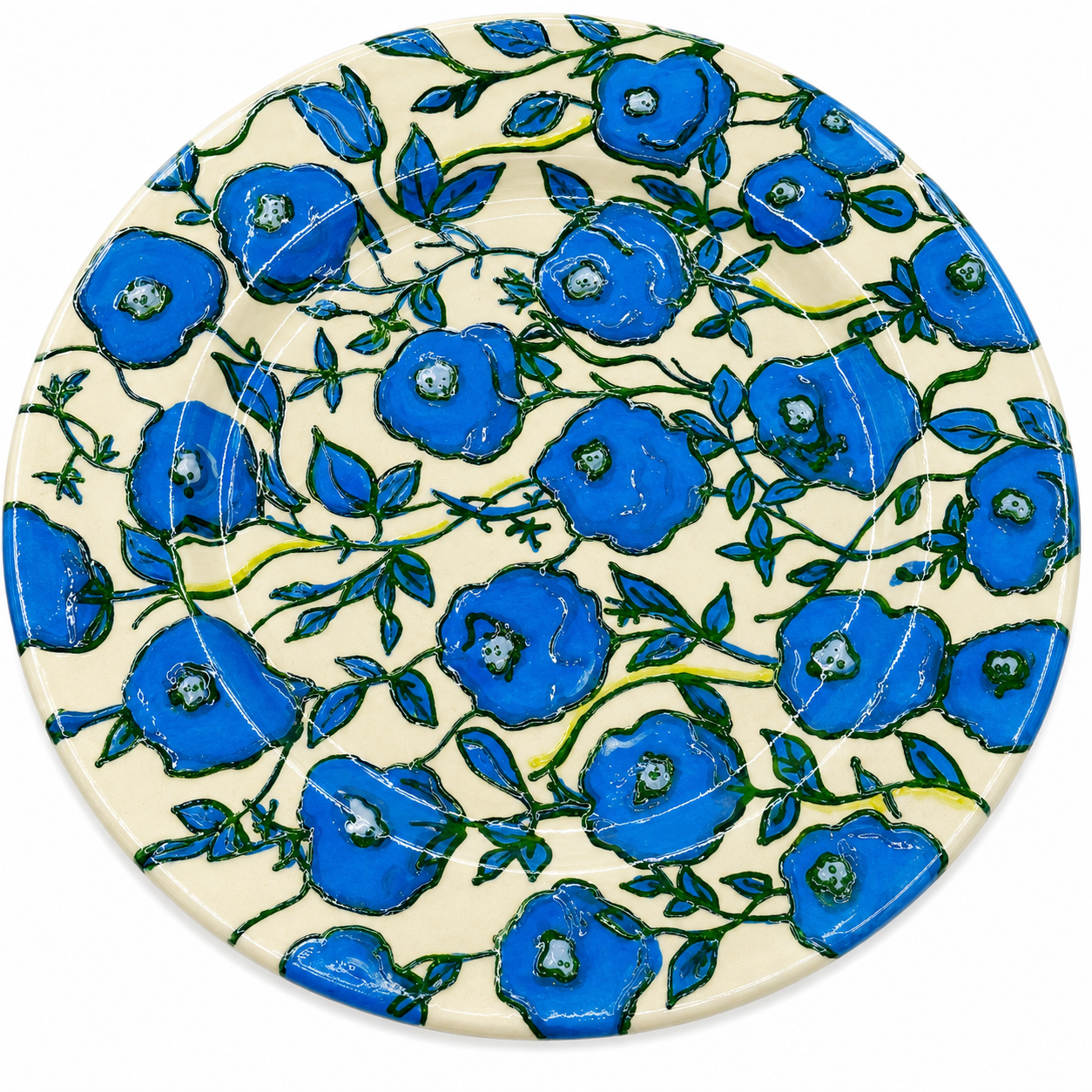 Blue Flowers Plate