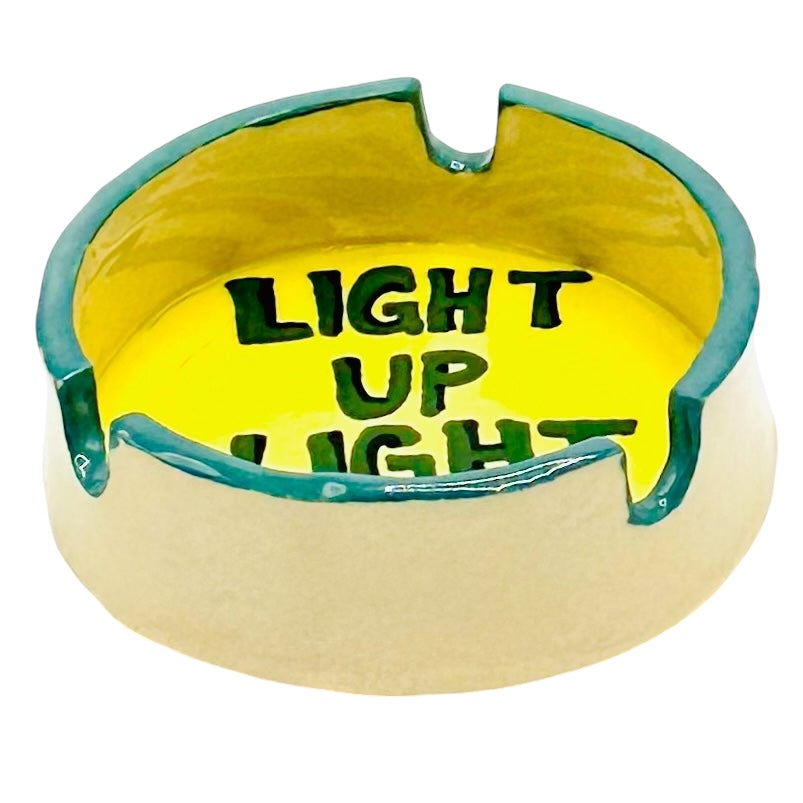 Light Up Ashtray Green & Yellow