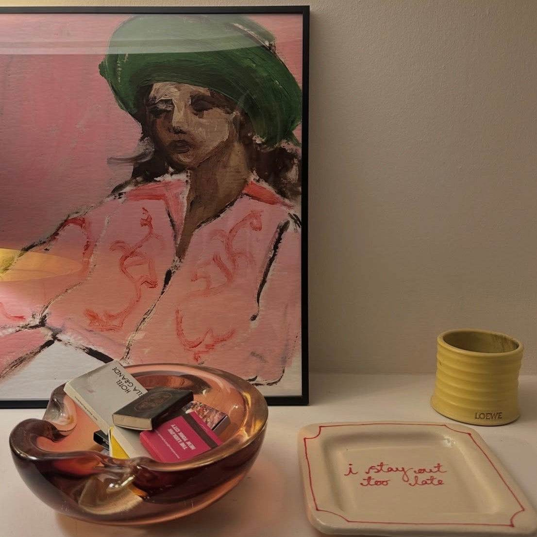 I Stay Out Too Late Trinket Tray Vintage Red