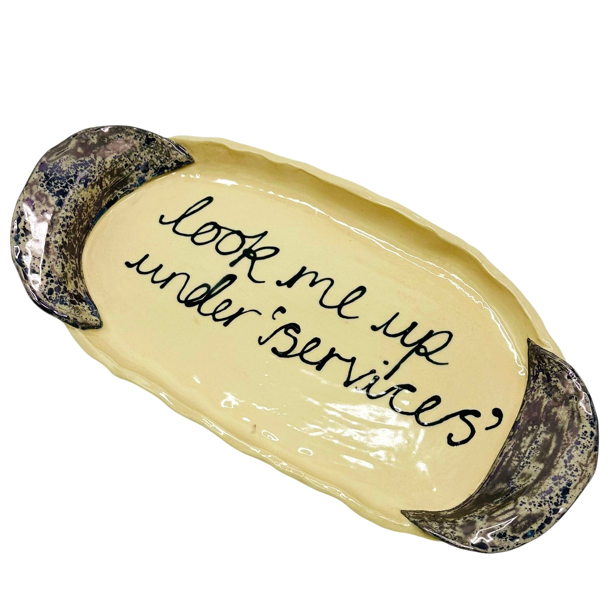 Look Me Up Under Services Ceramic Tray