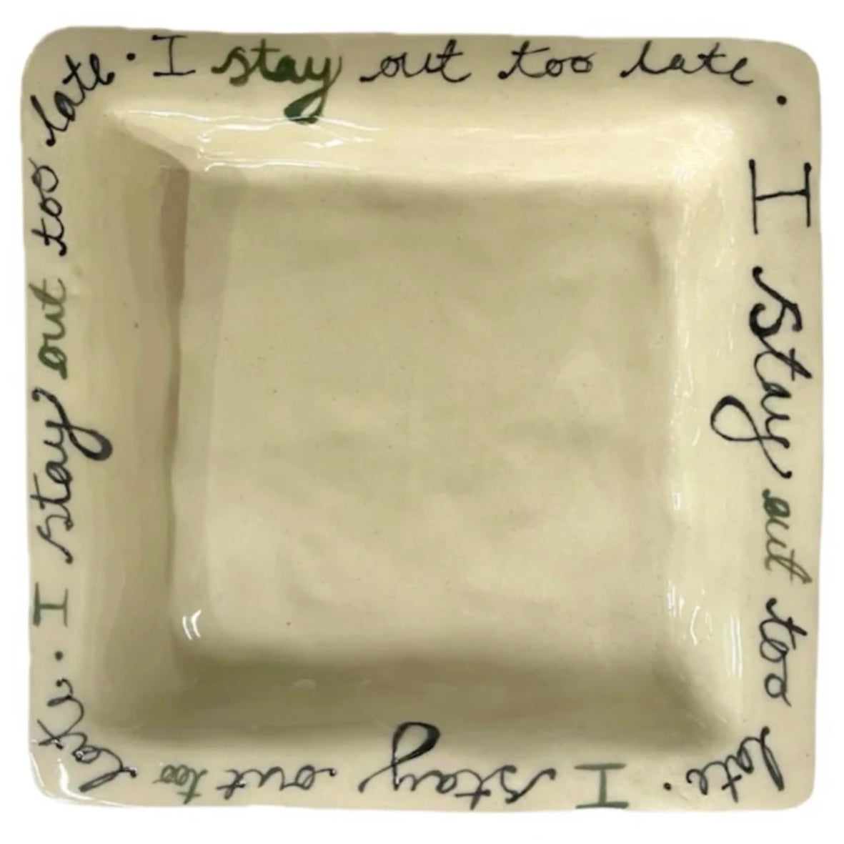 I Stay Out Too Late Trinket Tray Green & Black